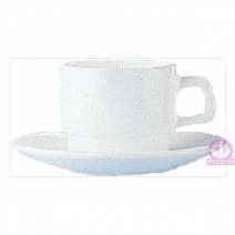【法國Arcoroc】純白寬邊咖杯杯盤15.3cm (1箱36入)