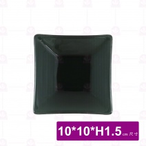 KYT-1010E-BK 窯燒京都方皿-黑 10xH1.5cm