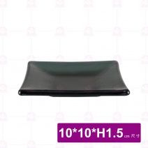 KYT-1010E-BK 窯燒京都方皿-黑 10xH1.5cm