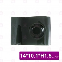 KYT-1014R-BK 窯燒海浪長方皿-黑 14x10.1xH1.5cm