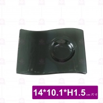 KYT-1014R-BK 窯燒海浪長方皿-黑 14x10.1xH1.5cm
