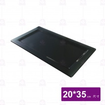 窯燒玻璃簡約長方盤-黑色 KYT-2035-I-BK