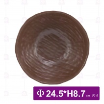 【HS】JA328陶面岩燒拉麵碗 9.5吋-核桃木(6入/盒)