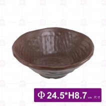 【HS】JA328陶面岩燒拉麵碗 9.5吋-核桃木(6入/盒)