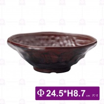 【HS】JA328陶面岩燒拉麵碗 9.5吋-核桃木(6入/盒)