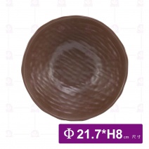 【HS】JA327陶面岩燒拉麵碗 8.5吋-核桃木(12入/盒)