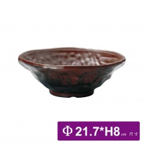 【HS】JA327陶面岩燒拉麵碗 8.5吋-核桃木(12入/盒)