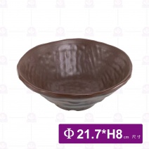 【HS】JA327陶面岩燒拉麵碗 8.5吋-核桃木(12入/盒)
