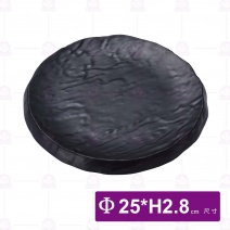 【HS】JA515陶面岩燒圓板10吋-黑(6入/盒)