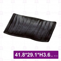 【HS】JA530 陶面條紋燒物盤17吋-黑色(10入/盒)