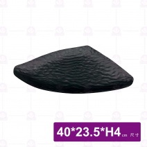 【HS】JA540 陶面晶點三角盤-黑色(6入/盒)