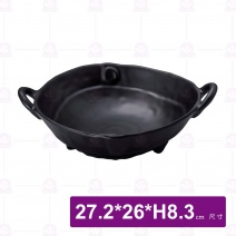 【HS】JA531 陶面瀧耳不規則碗-黑色(6入/盒)