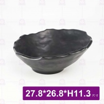 【HS】JA508陶面11吋荷葉斜口碗(6入/盒)