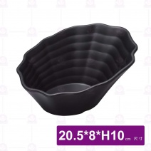 【HS】JA509陶面仙貝斜口碗-黑色(12入/盒)