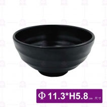 【HS】JA163陶面螺紋碗 黑色(24入/盒)