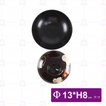 深咖啡楓葉吸物碗(附蓋)(日本製)