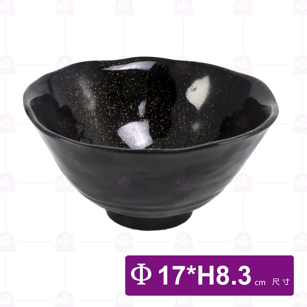 金沙B3陶紋波邊碗-Φ17xH8.3cm