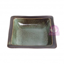 HL 7吋方缽 墨綠咖啡邊 18.2*18.2*H4.4cm
