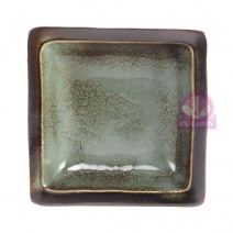 HL 7吋方缽 墨綠咖啡邊 18.2*18.2*H4.4cm