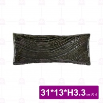 日 12吋長方俏皿 墨綠紋