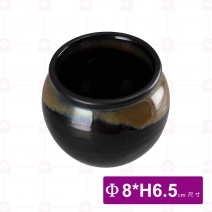 日 醬料罐附蓋 天目黃圈 8xH6.5cm
