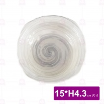 日 5.5吋方淺井 白炫彩(109-4) 15xH4.3cm