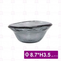 FL-0537-2-BK 窯燒浪邊圓缽-黑 8.7xH3.5cm
