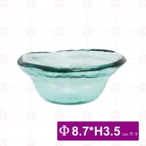 FL-0537-2-G 窯燒浪邊圓缽-綠 8.7xH3.5cm
