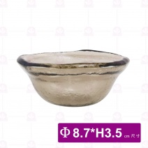 FL-0537-2-C 窯燒浪邊圓缽-咖 8.7xH3.5cm