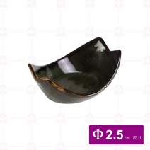 【宜瓷】綠天目長角俏碟3.5吋 (12入/盒)