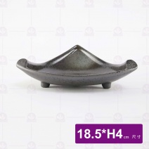 天目雲彩高腳三角缽7吋 18.5xH4cm
