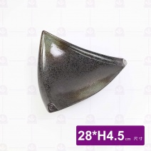 天目雲彩高腳三角缽12吋  28xH4.5cm
