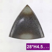 天目雲彩高腳三角缽12吋  28xH4.5cm