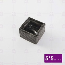 天目雲彩方型蓋盅附匙  5x5cm