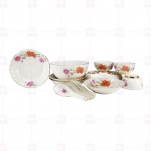 【大同磁器】紅蝴蝶蘭餐具組-17件組