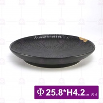 黑鋦瓷櫻花之戀-10吋湯盤(淺)