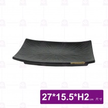 黑鋦瓷櫻花之戀-10.5吋長方翹角盤
