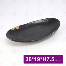黑鋦瓷櫻花之戀-14.2吋魚盤