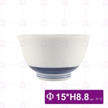 【日本】6吋丼飯碗 藍幾何(112-1)