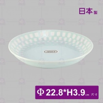 【日本】9吋盤-淺藍格紋 (1087)