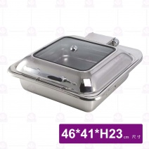 2/3帶框玻璃蓋方型餐爐(內盆 304)-電磁爐專用