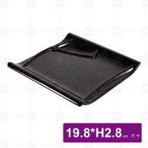金沙A13雙格條紋四方盤-19.8xH2.8cm