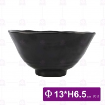 金沙B1陶紋波邊碗-Φ13xH6.5cm