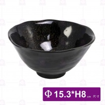 金沙B2陶紋波邊碗-Φ15.3xH8cm
