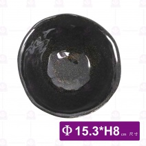 金沙B2陶紋波邊碗-Φ15.3xH8cm
