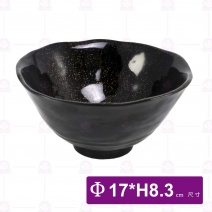 金沙B3陶紋波邊碗-Φ17xH8.3cm
