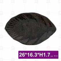 金沙D6葉形條紋盤-26x16.3xH1.7cm