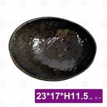 金沙B12石紋斜邊碗-23x17xH11.5cm