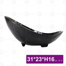 金沙B13石紋斜邊碗-31x23xH16cm