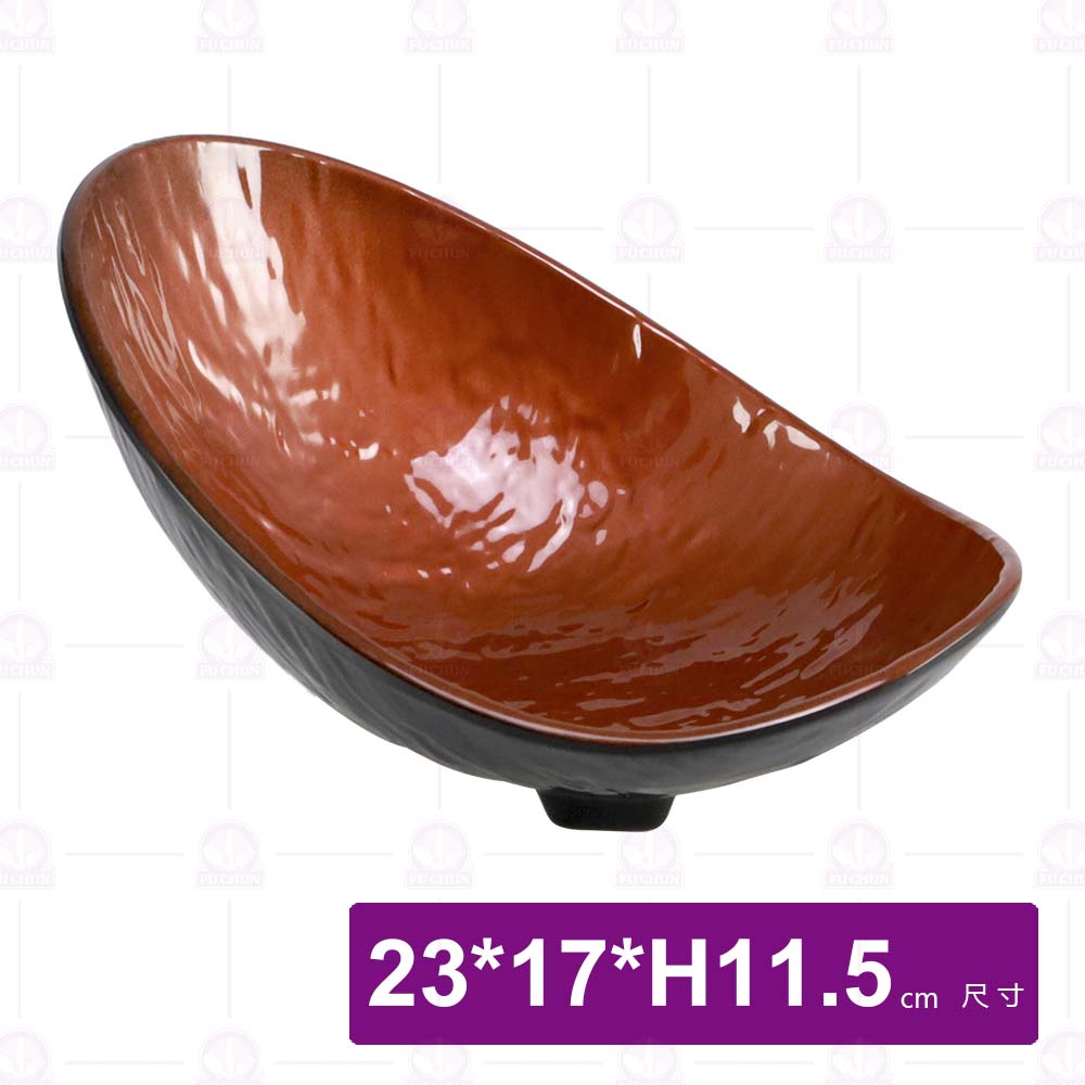 九谷B12石紋斜邊碗-23x17xH11.5cm